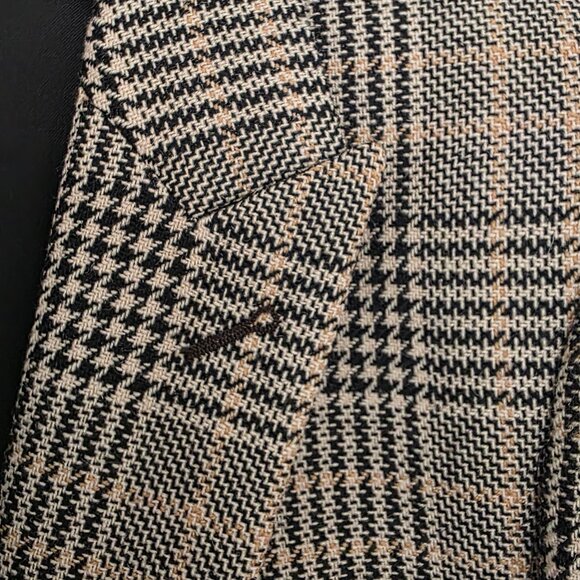 Saint Laurent Prince Of Wales Glen Check Blazer Virgin Wool Sz38 Single Breasted - Picture 4 of 7